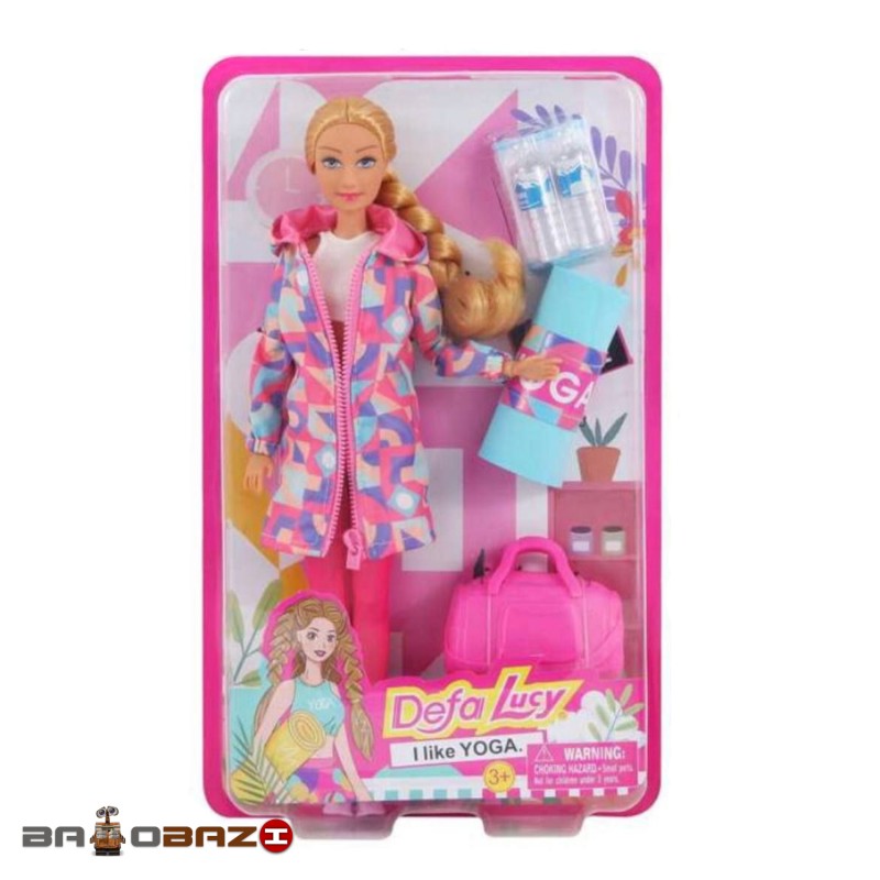 عروسک باربی یوگا با ساک و بطری آب برند Defa Lucy مدل 8477 عروسک باربی یوگا با ساک و بطری آب برند Defa Lucy مدل 8477